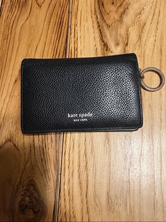 kate spade Handbags - kate spade Black Pebbled Leather Key Card Wallet